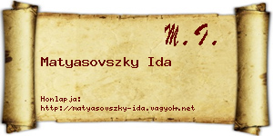 Matyasovszky Ida névjegykártya
